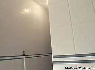Busty Blonde Granny Fucked In The Toilet