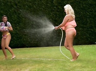 Busty Lesbians Fuck Each Other in the Garden